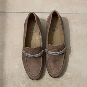 Brown Suede Loafers with Silver Accent by Jildor (vanelli private label)